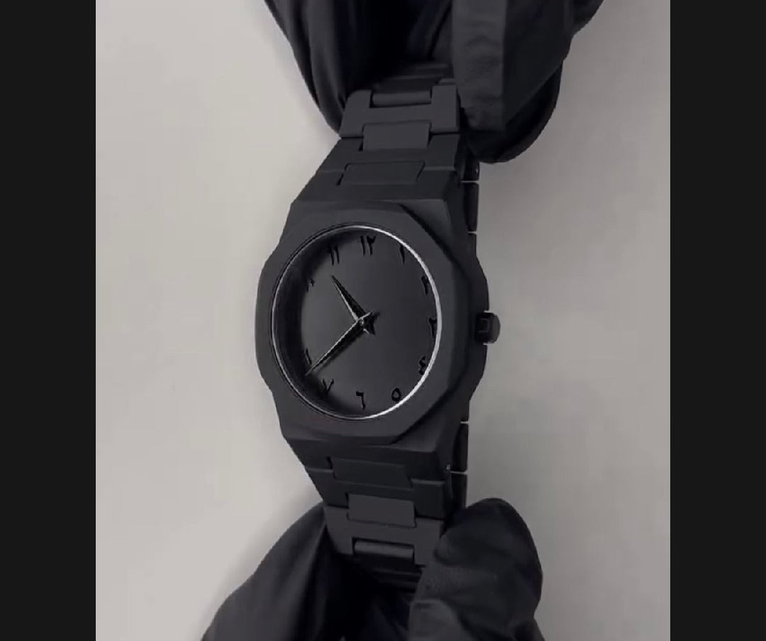 Aura Watch for Men Stylish Aura Watch Black Arabic – Premium Aura Black Watch for Boys – Aura Glasses & Aura Care Included – Elegant Aura Arabic Watch for Men – Black Arabic Aura Watch Design