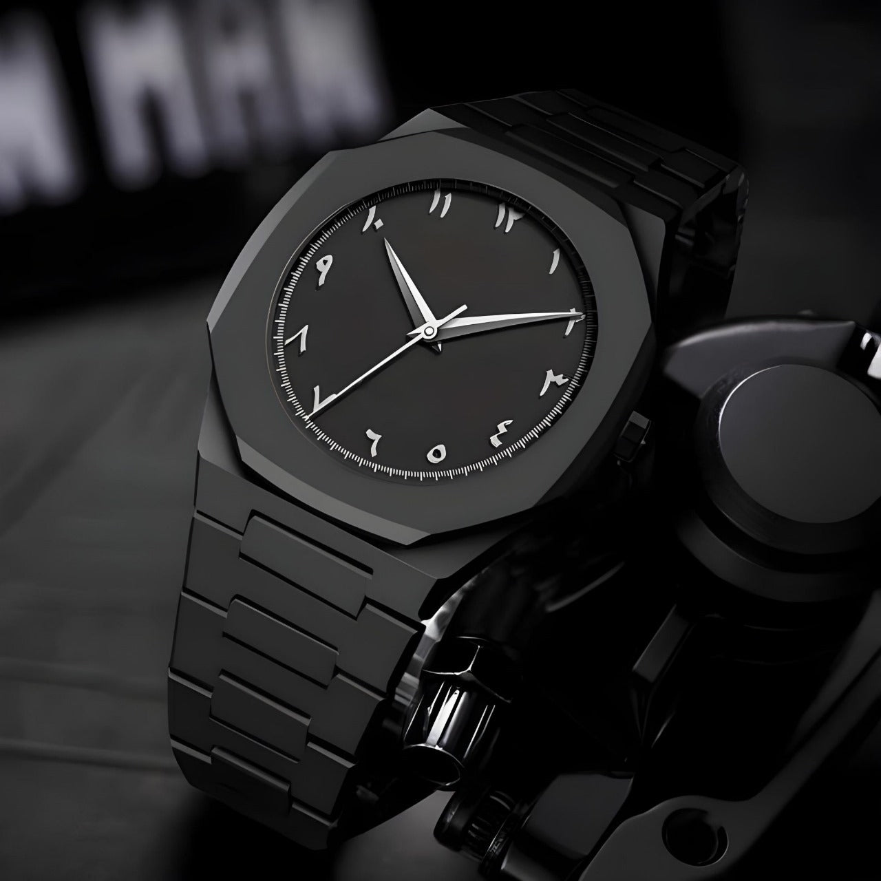 Aura Watch for Men Stylish Aura Watch Black Arabic – Premium Aura Black Watch for Boys – Aura Glasses & Aura Care Included – Elegant Aura Arabic Watch for Men – Black Arabic Aura Watch Design