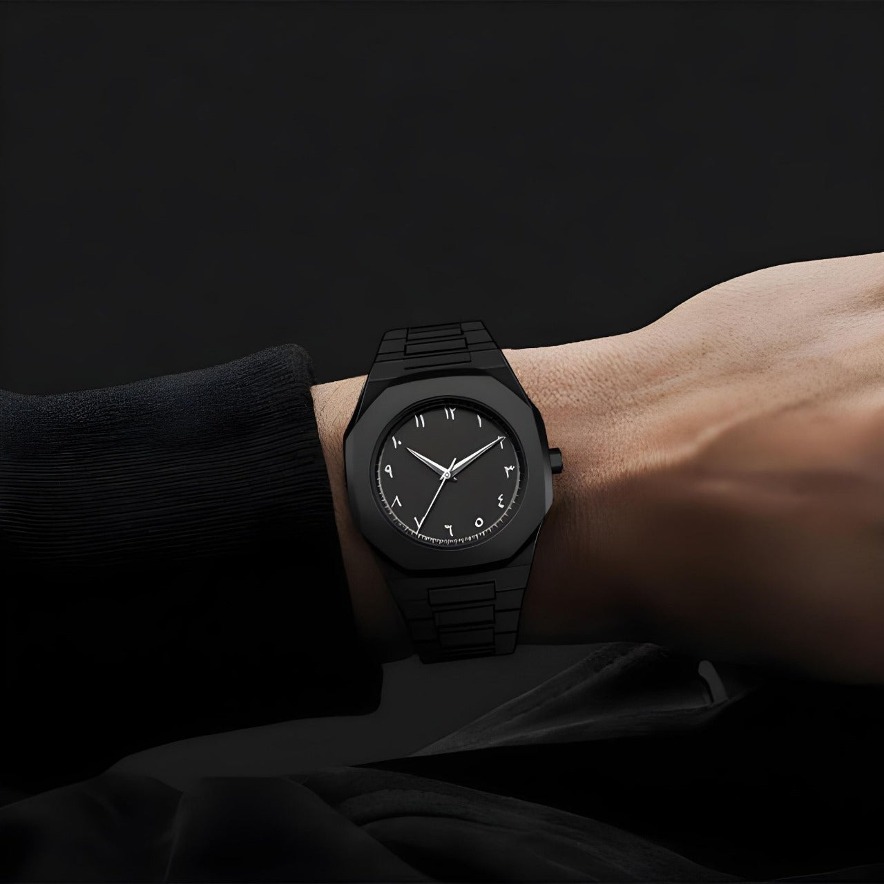 Aura Watch for Men Stylish Aura Watch Black Arabic – Premium Aura Black Watch for Boys – Aura Glasses & Aura Care Included – Elegant Aura Arabic Watch for Men – Black Arabic Aura Watch Design